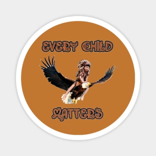 Every child matters. Child riding a bald eagle. Magnet